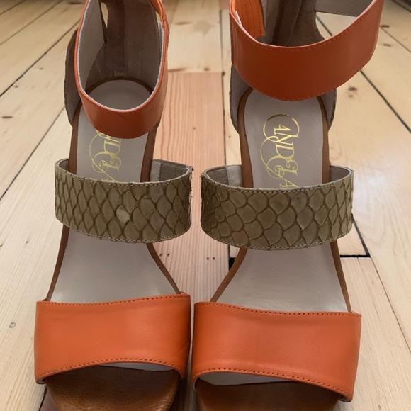 Candela orange platform sandals - Picture 2 of 6